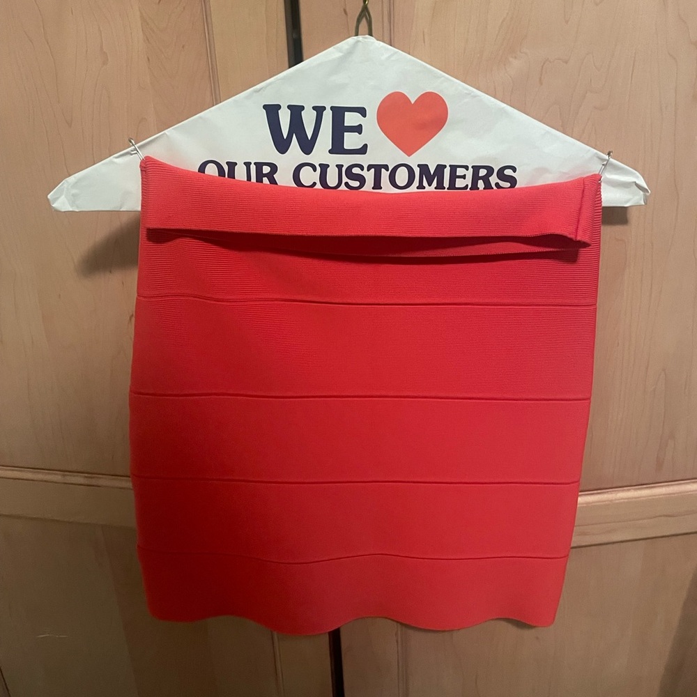 BCBG bandage mini skirt - orange - size small